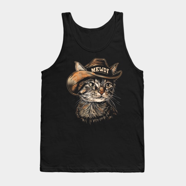 Cat Cowboy Expedition Paw Tank Top by RazonxX